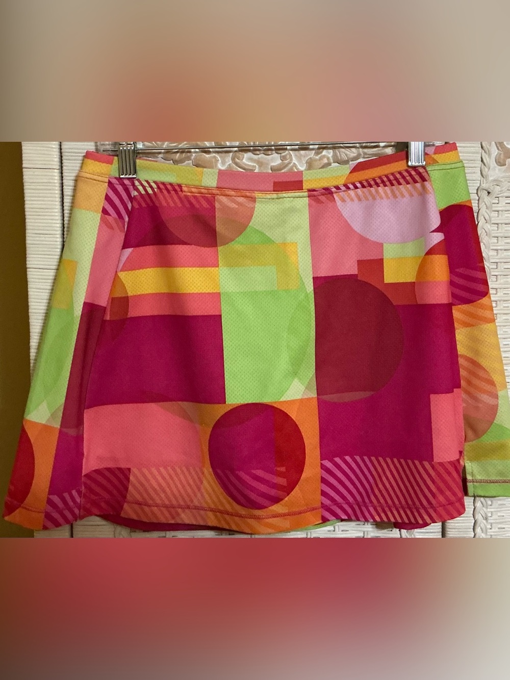 bcg Bright Geometric Print Mini Skirt in Pink, Green, Orange, Yellow
